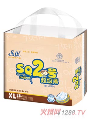 SQ2號(hào)超級(jí)薄嬰兒紙尿片XL碼26片