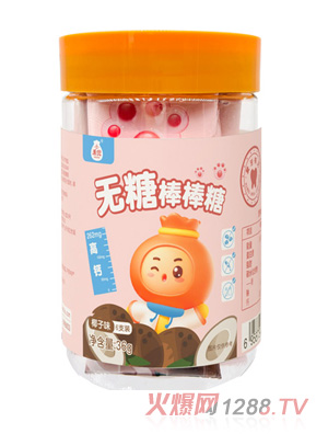 禾兜無糖棒棒糖椰子味瓶裝36g